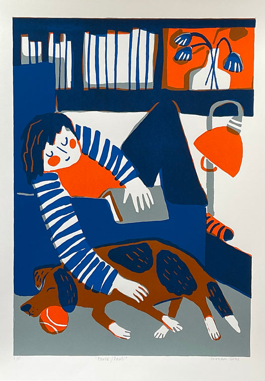 Pause/ Paws - A2 screen print