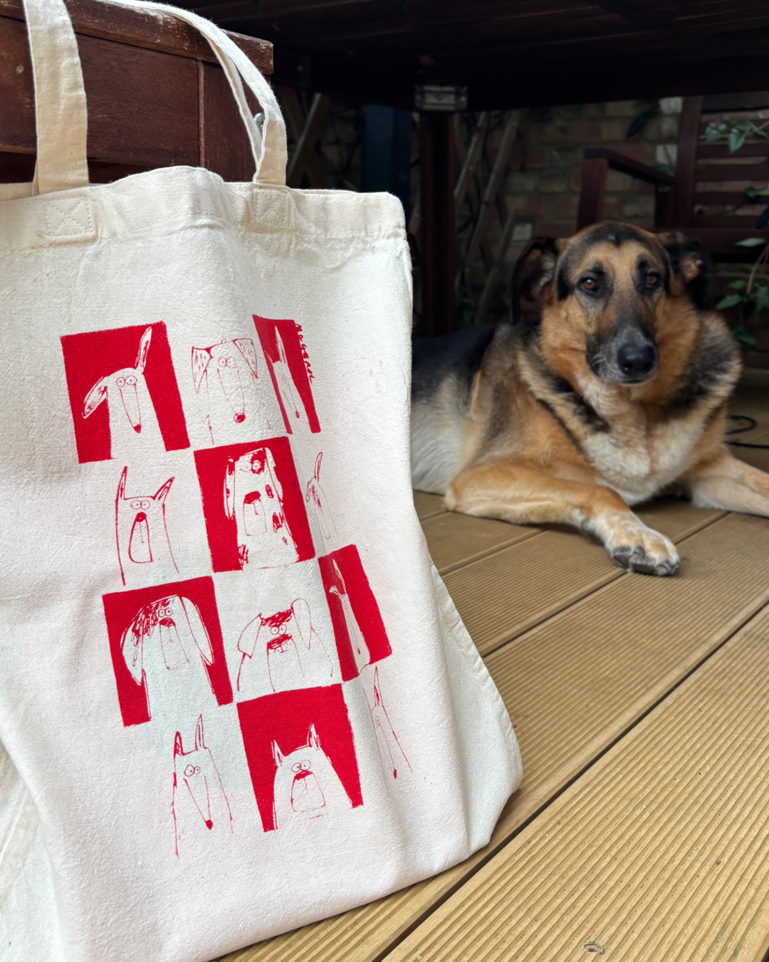 Insta Dogs cotton tote bag