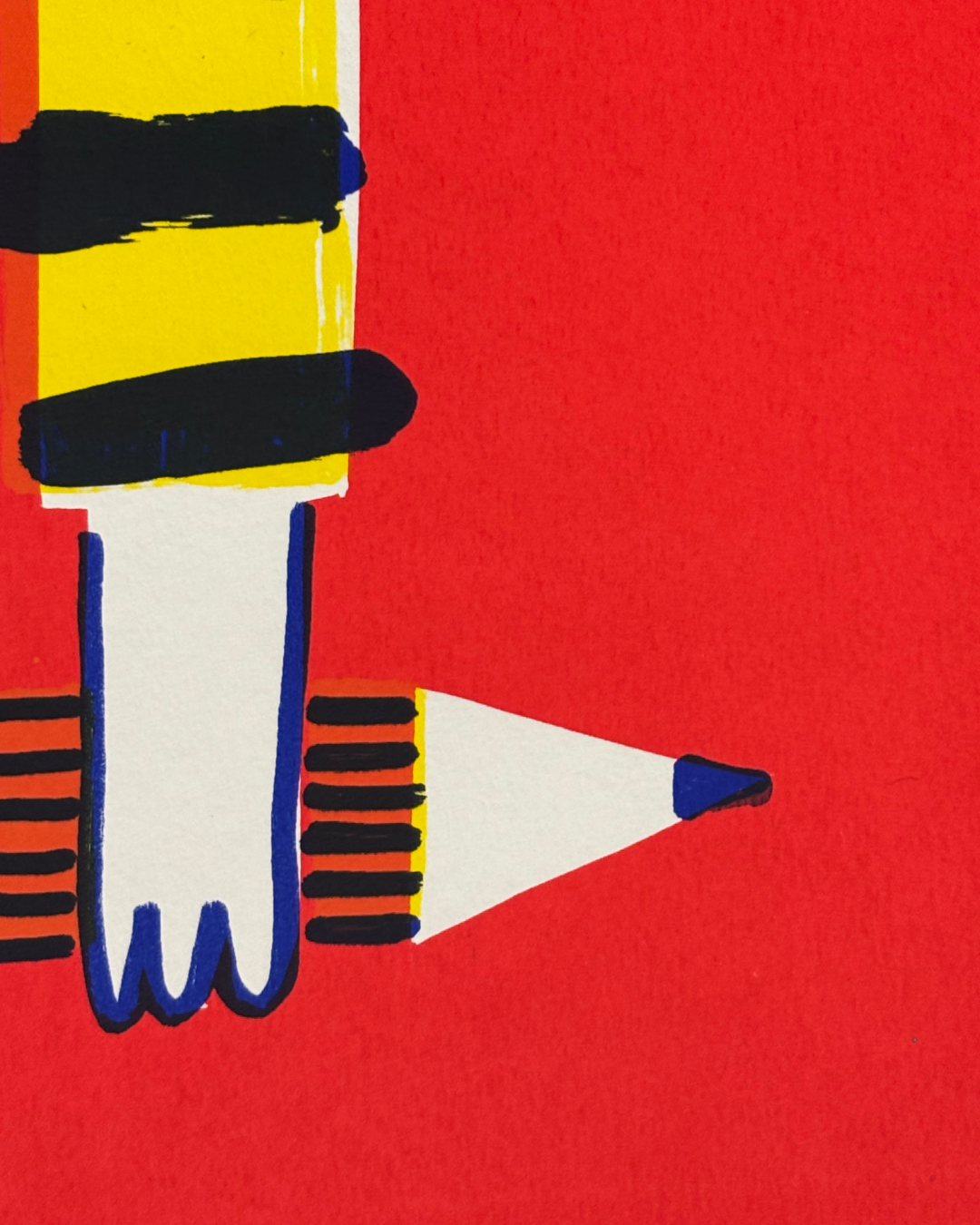 Hold on to your pencil A3 screen print