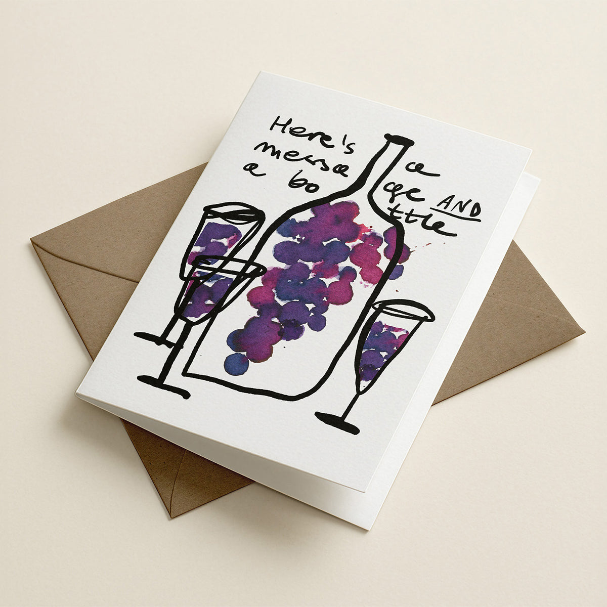 A message AND a bottle…A6 greeting card