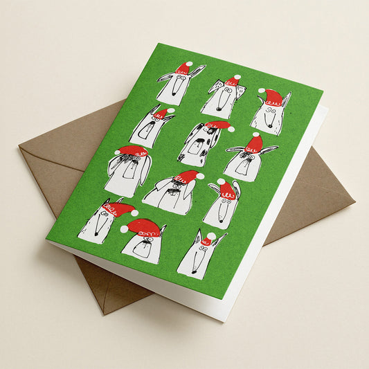 Santa dogs... A6 Christmas card