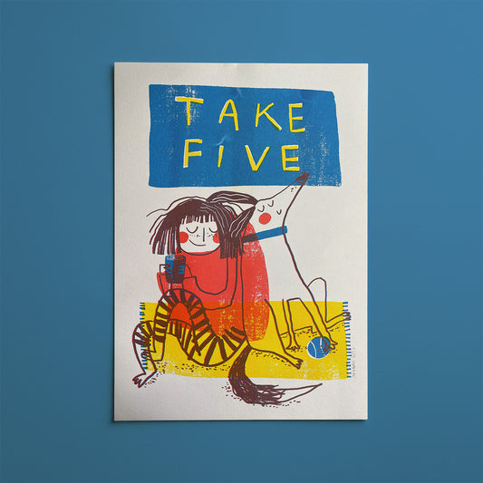 Take five - A3 riso print
