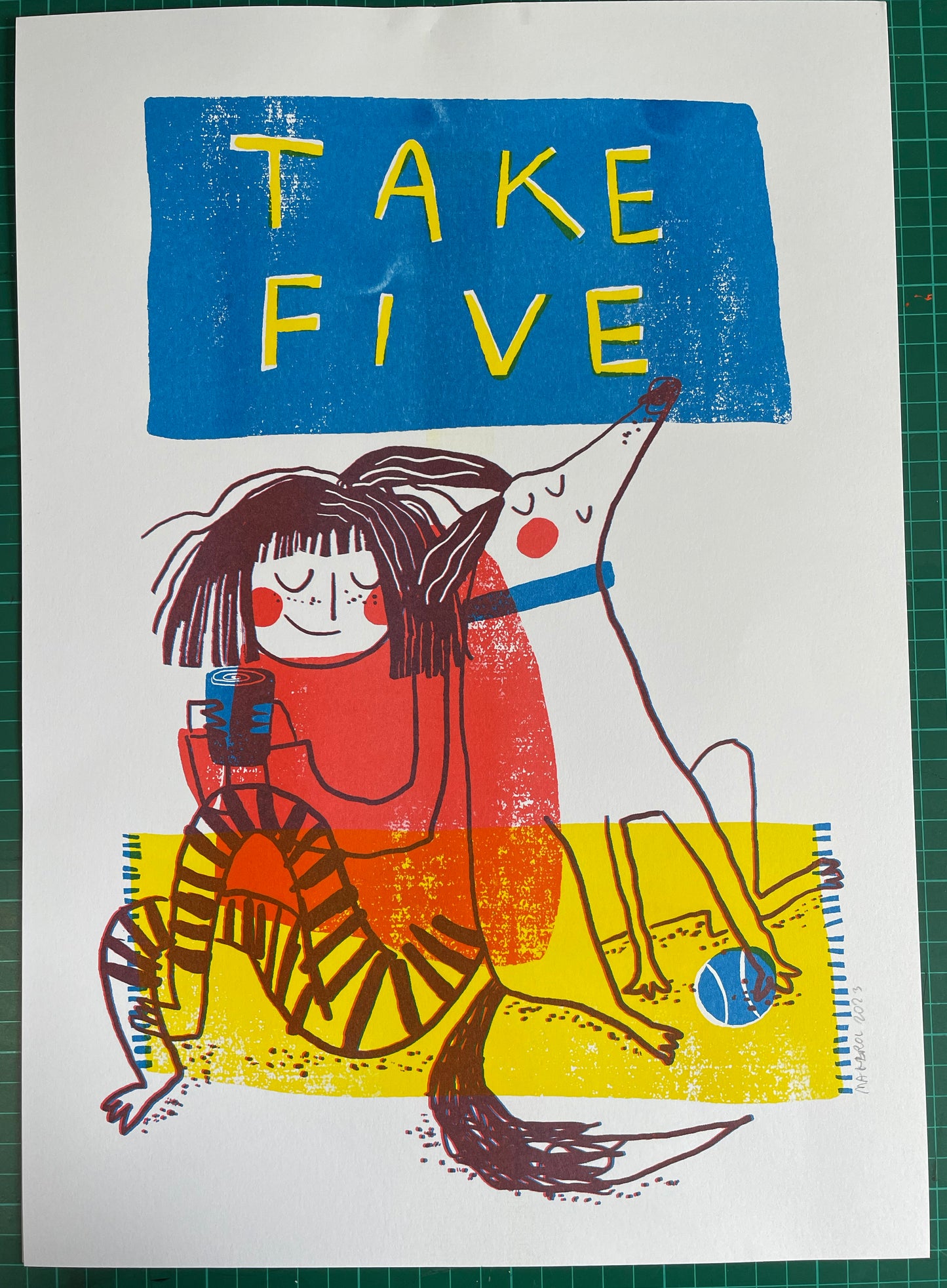 Take five - A3 riso print
