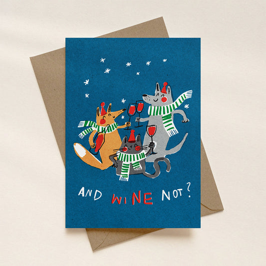 And Wine Not? A6 Christmas Card