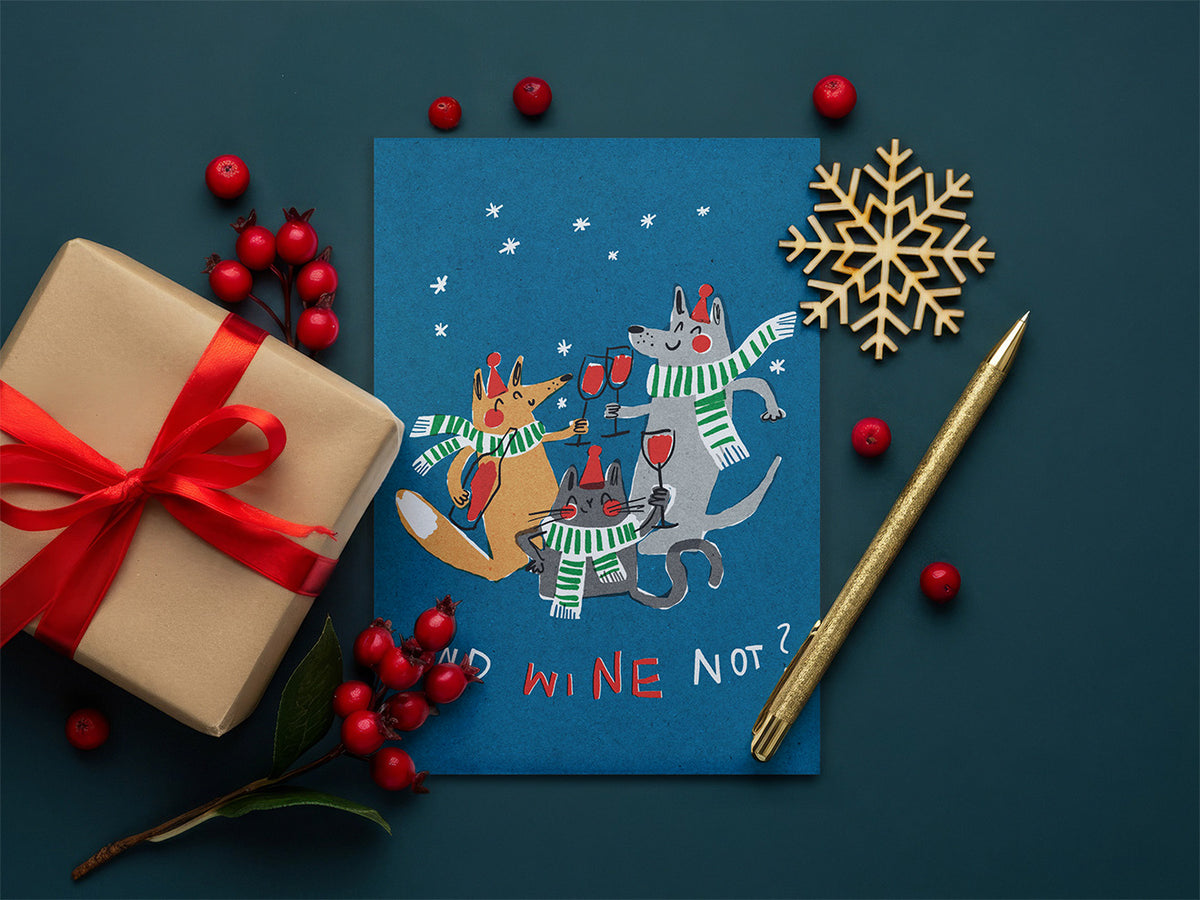 And Wine Not? Christmas Card A6