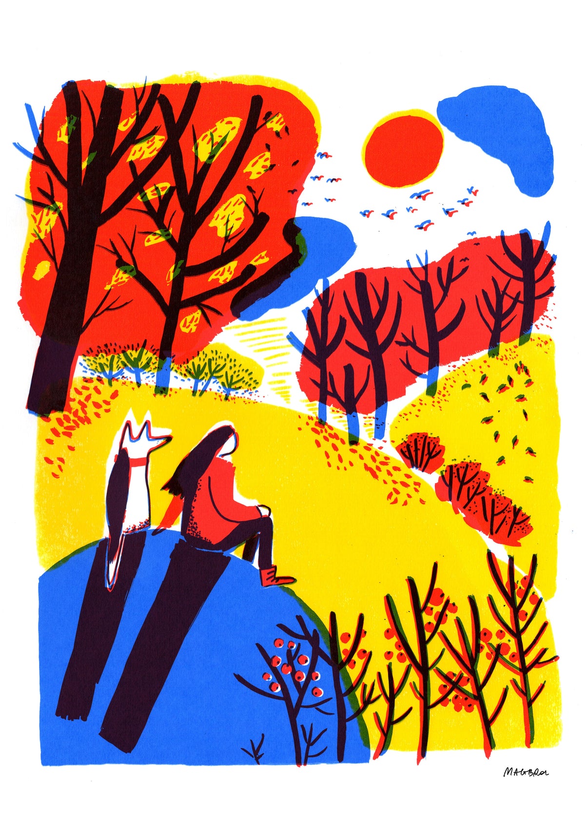 Autumn walk 1 art print by Magda Brol