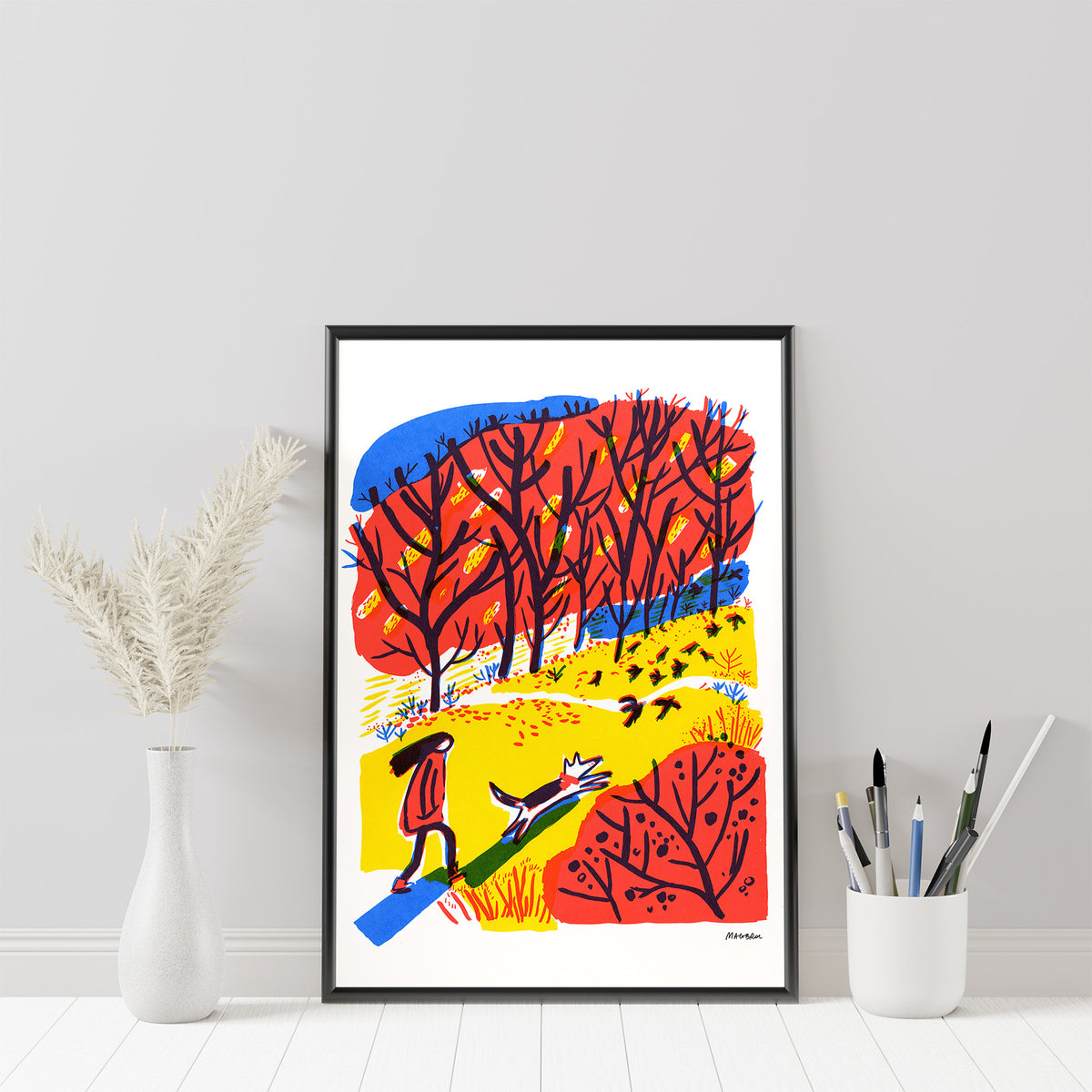 Autumn walk 2 - A3 screen print