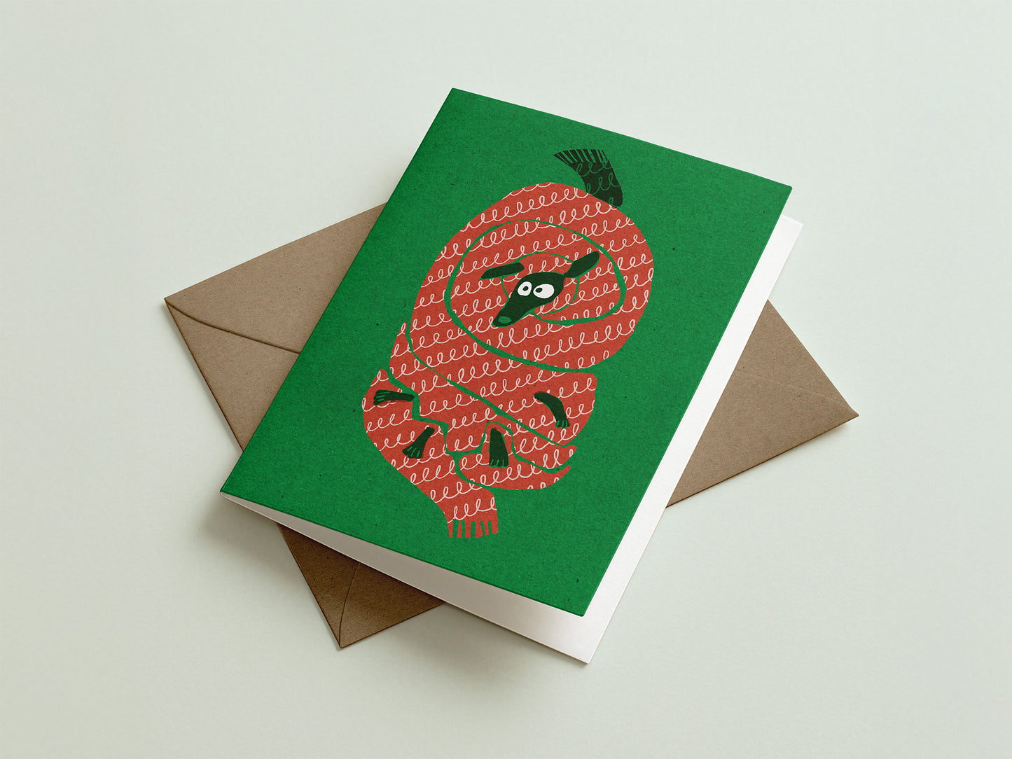 A big scarf... A6 Christmas card