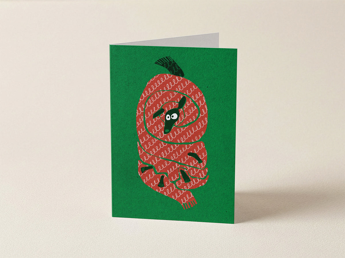 A big scarf... A6 Christmas card