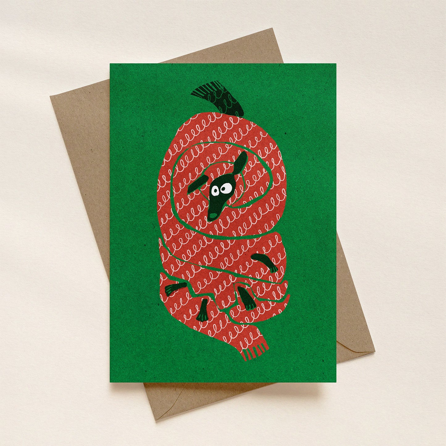 A big scarf... A6 Christmas card