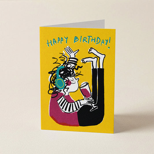 Wine and music... A6 birthday card