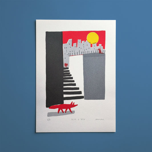 Hide and Seek - 38x28cm screen print