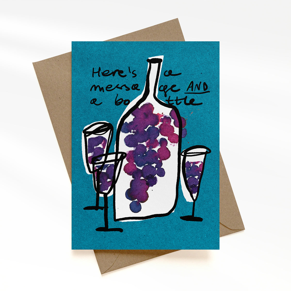 A message AND a bottle…A6 greeting card