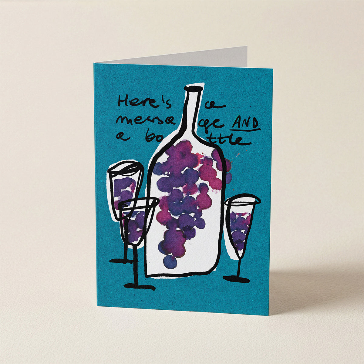 A message AND a bottle…A6 greeting card
