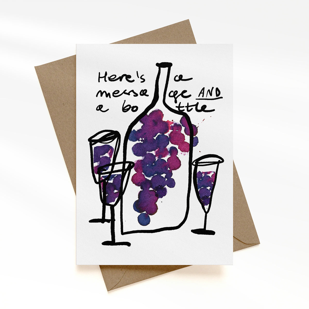 A message AND a bottle…A6 greeting card
