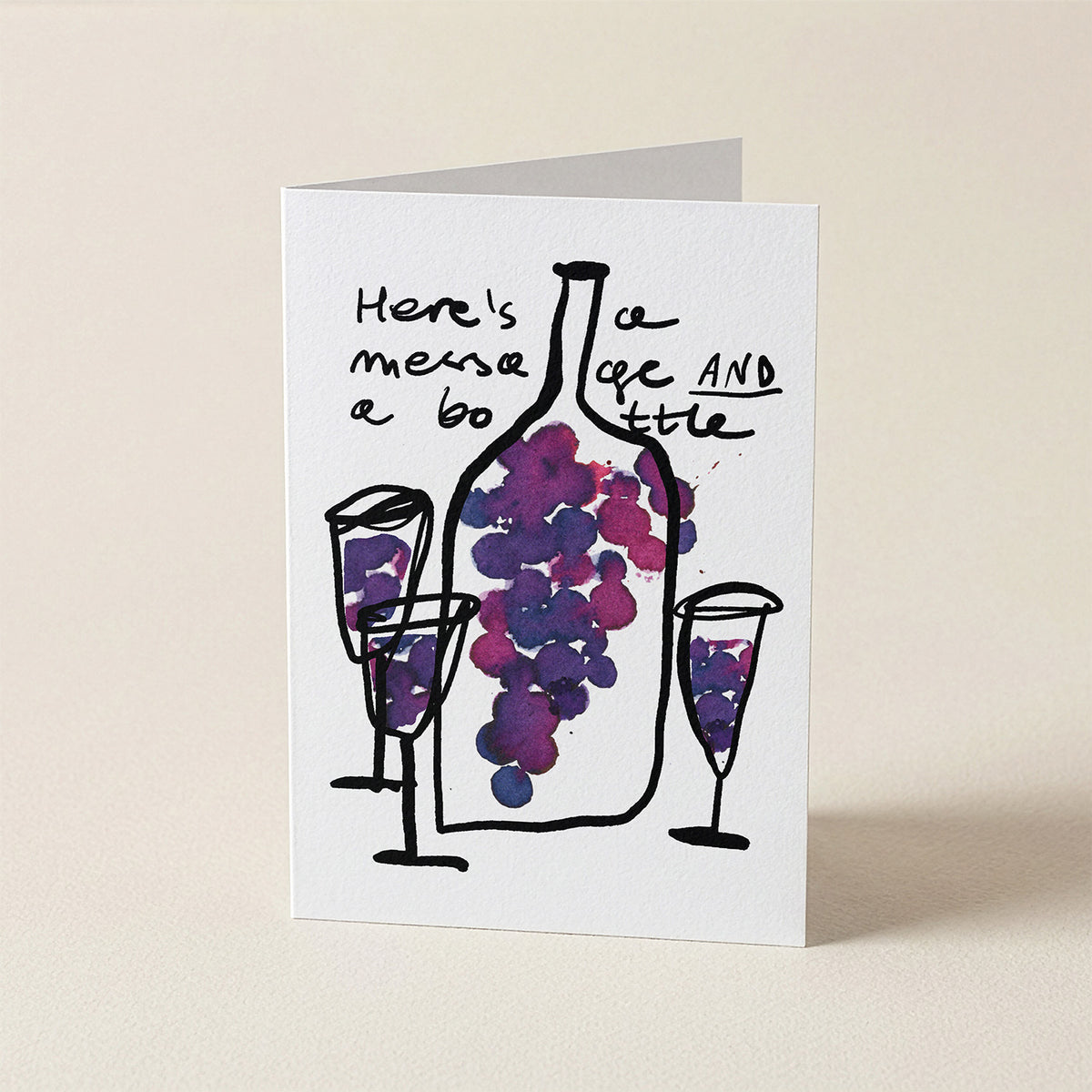 A message AND a bottle…A6 greeting card