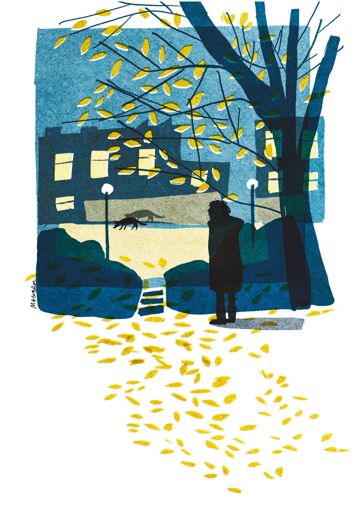 November walk art print by Magda Brol