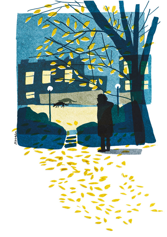 November walk art print by Magda Brol