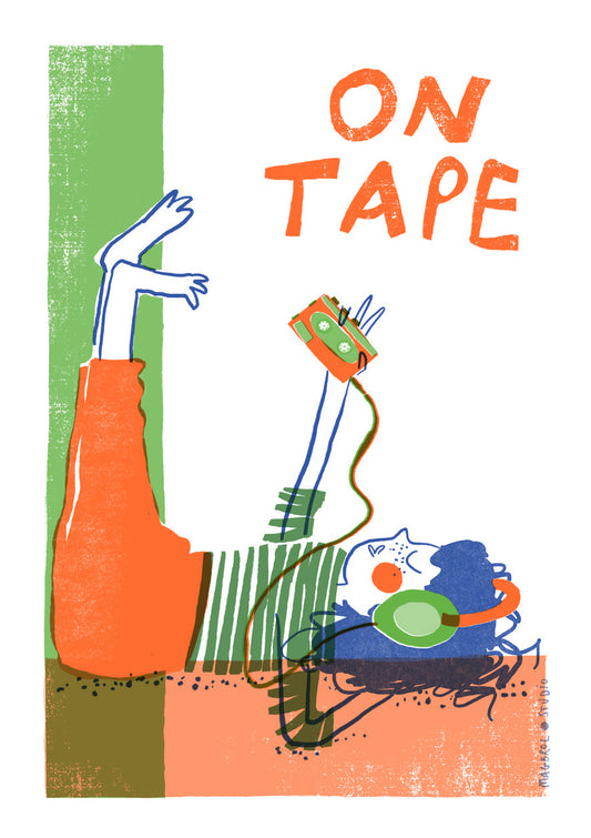 On tape - risograph print