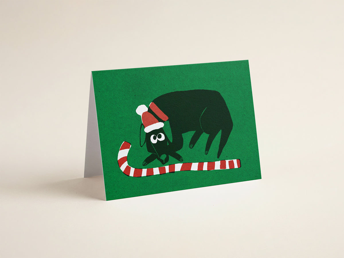 A perfect stick...A6 Christmas card