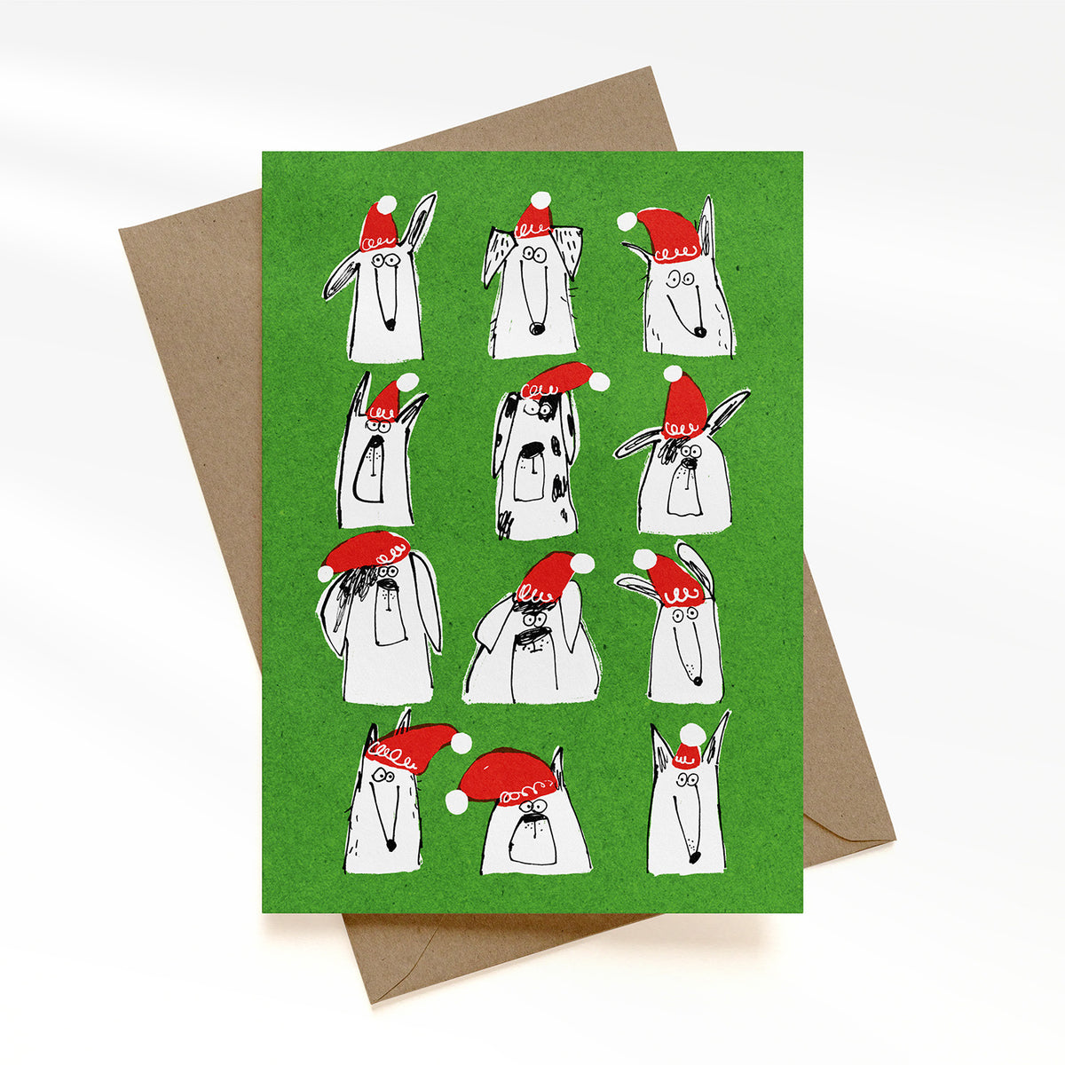 Santa dogs... A6 Christmas card