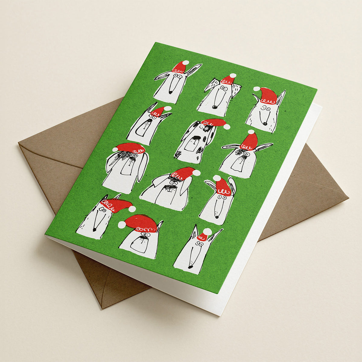 Santa dogs... A6 Christmas card