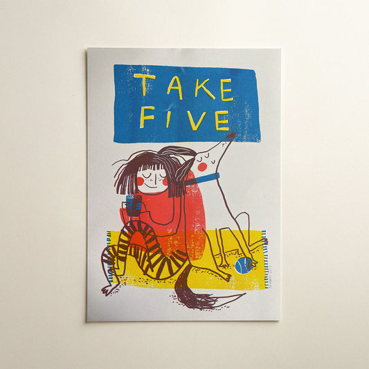 Take five - A3 riso print